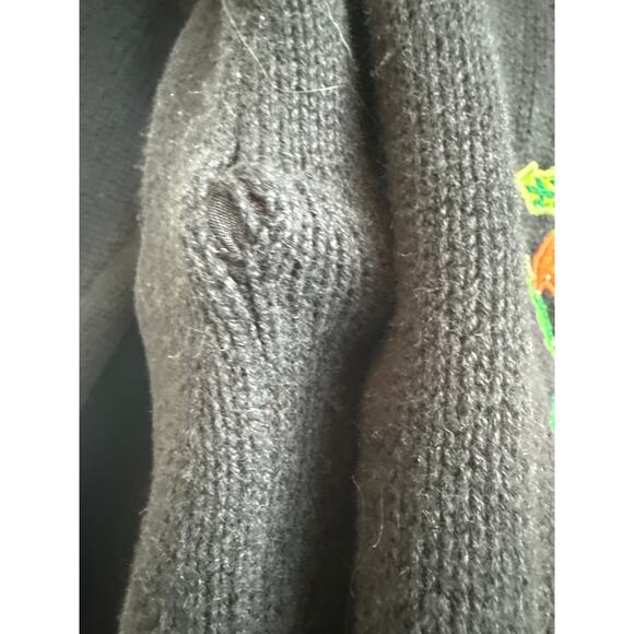 Quaker Factory Black Sweater with Embroidered Christmas Tree Novelty Detail - Picture 6 of 10